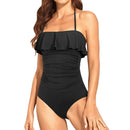 Traje de Baño Bandeau con Control de Barriga y Volantes