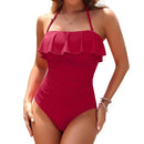 Traje de Baño Bandeau con Control de Barriga y Volantes