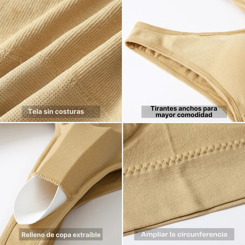 Sujetador Deportivo Sin Aros para Mujer - Confort Total