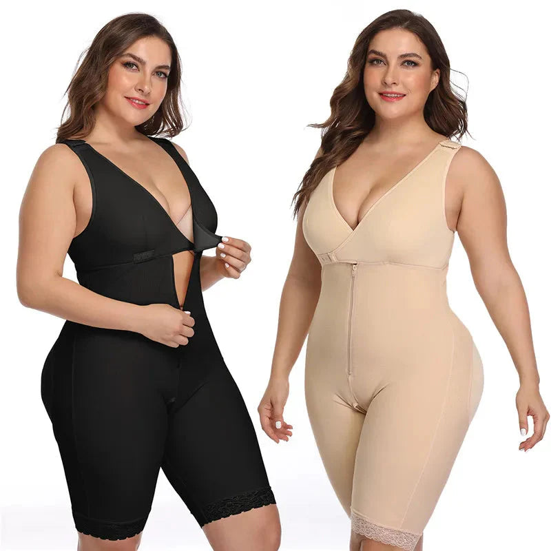 Corsé adelgazante de encaje con cremallera para mujer, ropa interior moldeadora de cintura, corsé de Control, levantador de glúteos, Correa moldeadora de cuerpo, Body de talla grande S-6xl