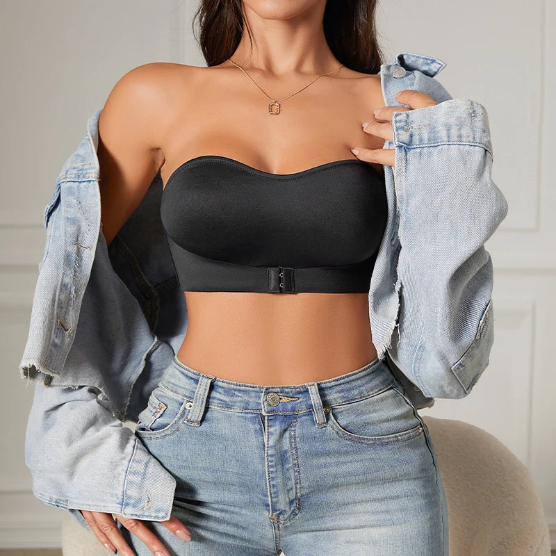 1 pièce/2 pièces/paquet offre spéciale nouveau Design efficace antidérapant côté une pièce Bralette rembourré glace soie sans couture soutien-gorge sans bretelles pour les femmes