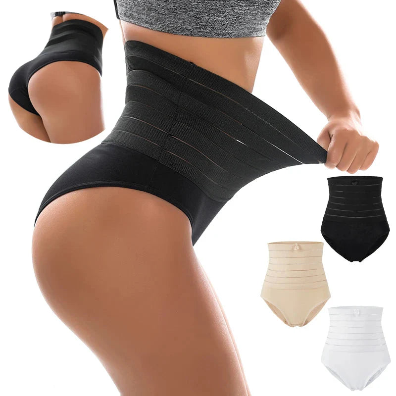 Banda para el vientre posparto, bragas de compresión Abdominal adelgazantes de cintura alta, moldeador de cuerpo transpirable, levantador de glúteos, bragas sin costuras