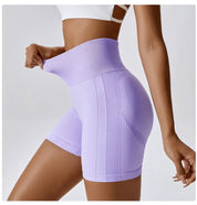 Shorts de sport sans couture pour femmes, vêtements de yoga, leggings de cyclisme, jogging, fitness, taille haute, push up, gym