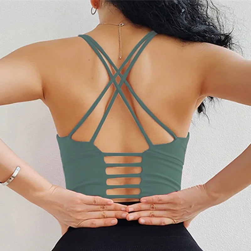 Cloud Rise-Sujetador deportivo SEXY con espalda para niñas, Top corto de entrenamiento para Yoga, ropa interior para ejercicio en casa, chaleco de Fitness, camisa de gimnasio de talla grande