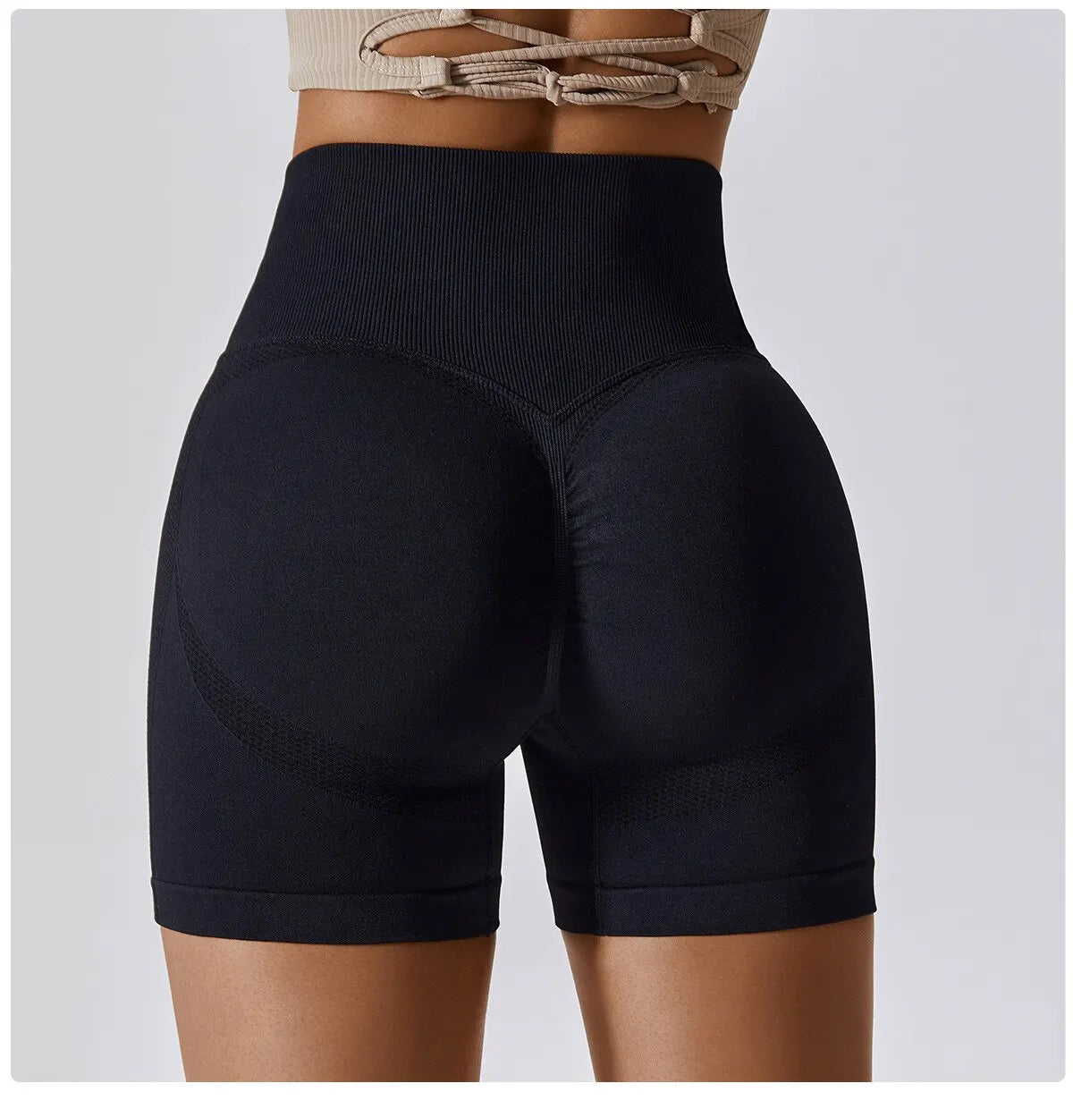 Shorts de sport sans couture pour femmes, vêtements de yoga, leggings de cyclisme, jogging, fitness, taille haute, push up, gym