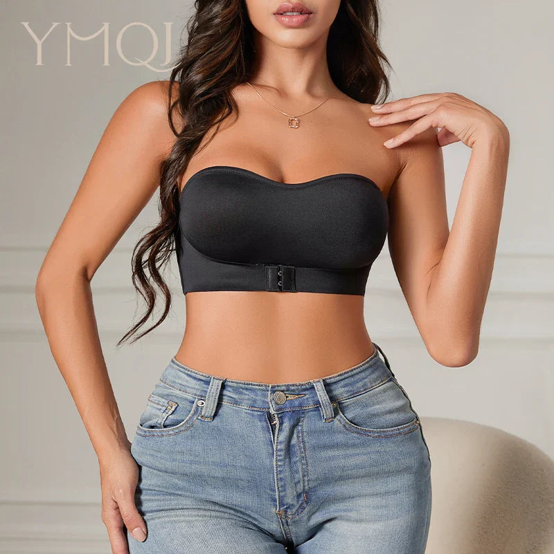 1 pièce/2 pièces/paquet offre spéciale nouveau Design efficace antidérapant côté une pièce Bralette rembourré glace soie sans couture soutien-gorge sans bretelles pour les femmes