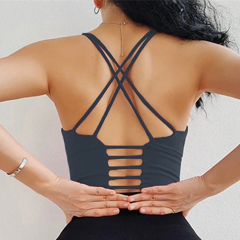 Cloud Rise-Sujetador deportivo SEXY con espalda para niñas, Top corto de entrenamiento para Yoga, ropa interior para ejercicio en casa, chaleco de Fitness, camisa de gimnasio de talla grande